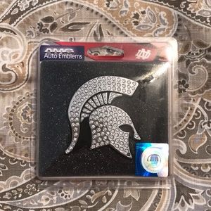 Michigan State Car Auto Emblem Chrome and Stone